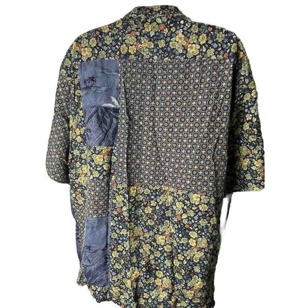 TOMMY BAHAMA Men's S/S Shirt, Sewn Patchwork Pattern,‎ XL - Picture 2 of 11